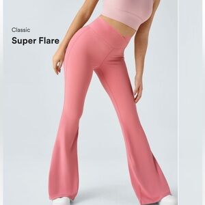 Halara NWT Crossover High Waisted Pocket Leggings Candy Pink
